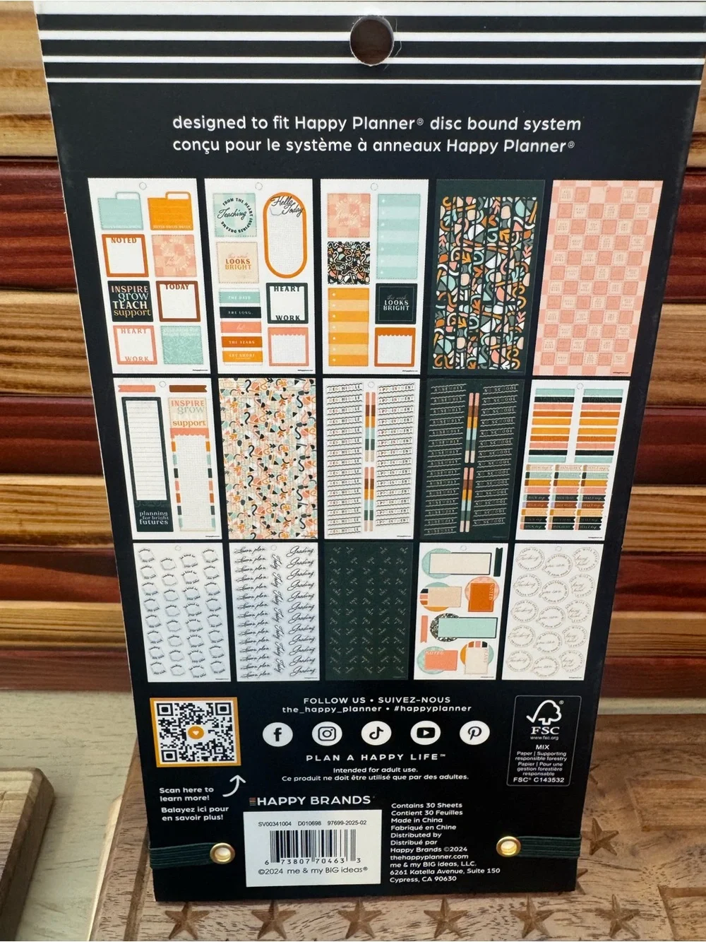 Happy Planner Teacher Sticker Packs - Teal, Peach & Gold Accents